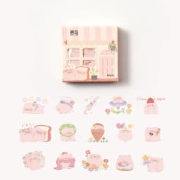 45PCS Kawaii Creative House Stickers Box Scrapbooking Stationery School Supplies Cute Theme for Crafting And Organizing