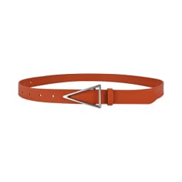 2023 New Wide Belt Women's BV True Cowhide Triangle Smooth Buckle Belt Minimalist INS Style Suit Dress Belt