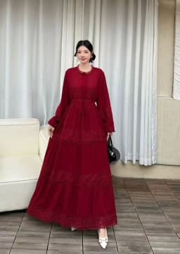 Retro Ladylike Light Purple Lace Splicing Long Sleeve Women's Dress Slimming Waist Design Elegant Floor-length Gown