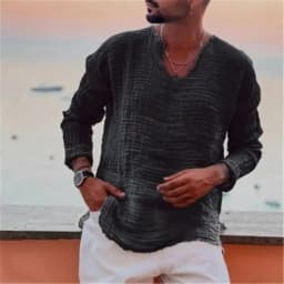 Spring-and-Summer-Men's-Viking-Style-Summer-Shirts-for-Beach-Wear-Casual-Shirts-Pure-Fake-Cup-shaped-Long-Sleeved-V-neck-Tops