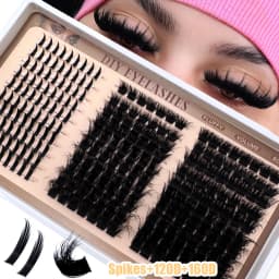 300D-60DLash Clusters With Spikes & Bottom Lashes Fluffy Volume Manga Natural Spiky Cluster Manga Lash D Curl Individual Lashes