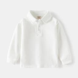 2-6 Y Children's Solid Color POLO Shirt Boy Handsome Fashion Sports Long Sleeve Sweatshirts Girl Casual Cotton Tops Kids Clothes