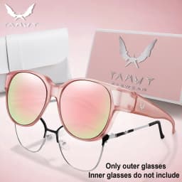 Over Glasses with Box Cover Over Myopia Eyeglasses Unisex Round Shades with UV Protection Outdoor Sports Fishing Hiking Cycling