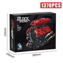 Technical V8 Electrice Driven Engine Building Blocks Simulation Supercar Engine MOC Bricks Science Education Toys Birthday Gift