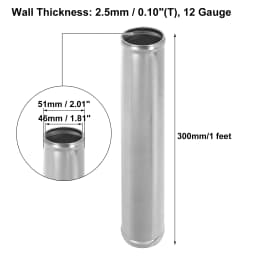 UXCELL OD 38mm 51mm 57mm 63mm 89mm Length 300mm Aluminum Alloy Tube Intercooler Pipe Straight Air Intake Tube for Car