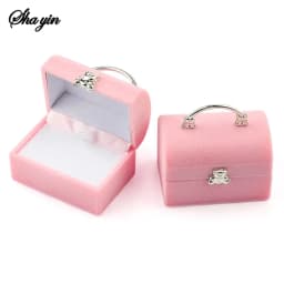 1 Piece Small Jewelry Box Velvet wedding Ring box Necklace Display Box Cute Bear Gift box Container Case for Jewelry Packaging