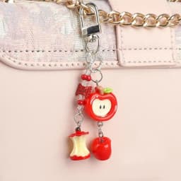 Strawberry Bag Charm Delicate Cute Key Chain 3d Pink Strawberry Key Chain Sweet Resin Key Ring For Christmas Gift Backpack