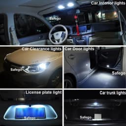10PCS T10 W5W COB Light Bulb 1W DC12V Mini LED Lights White Blue Red Yellow Green Pink Silicone Lamp for Car Interior Lighting