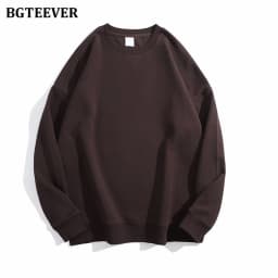 BGTEEVER Casual O-neck Loose Women Pullovers Spring Autumn Long Sleeve Basic Cotton Sweatshirts for Women