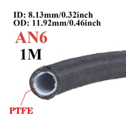 1M/2M/3M/5M AN3 AN4 AN6 AN8 AN10 Universal E85 Fuel Hose Oil Gas Cooler Line Pipe Tube Inside PTFE Nylon Stainless Steel Braided