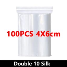 100Pcs Thicken Zipper Sealed Bags Clear Plastic Storage Bag for Small Jewelry Food Packing Reclosable Ziplock Sealing Bags
