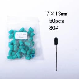 50PCS Green Nail Sanding Caps Bands With Rubber Drill Polishing Nail Art Rotating Remove Burrs Manicure Pedicure Accessory Tool