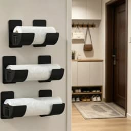 4PCS No-Drill Trash Bag Storage Rack Multi-Functional Kitchen Shelf Side Bracket for Efficient Space Utilization