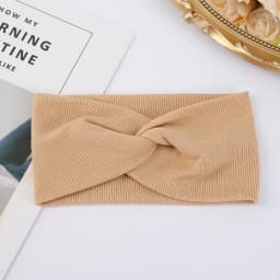 Elastic Hair Accessories Women'S New Knitted Thread Twist Turban Bandage Solid Wide Knitted Knotted Yoga Hair Band Yoga Headband