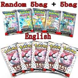 Pokem Card 360Pcs Prismatic Evolutions PHANTASMAL FLAMES Scarlet Violet 151 Black Bolt English Booster Battle Transaction Card