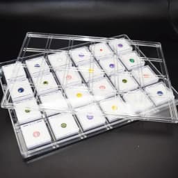 Novel Jewelry Gemstone Display Storage Box Gem Jar Show Case Tray with Lid Loose Diamond Holder Container Transparent Organizer