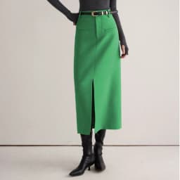 Spring and Autumn New Open Fork Autumn and Winter 2025 High Waist Suit Straight Medium and Long Fashion Skinny Skirt