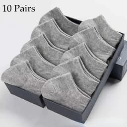 10 Pairs Cotton Slim Breathable Low-Cut Boat Socks Deodorant and Sweat-Absorbent Cotton Socks Suitable for Men and Women