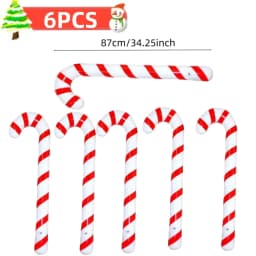 1-10PCS 35 Inch Inflatable Christmas Candy Cane for Christmas Decorations, Outdoor Holiday Decorations Christmas New Year Gifts