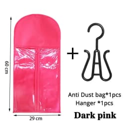 3pcs Premium Wig Storage Bags with Sturdy Metal Hangers - Black Transparent Design for Multiple Wigs & Hair Extensions