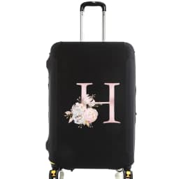 Luggage Case Suitcase Protective Cover Pink Flower Letter Name Pattern Travel Elastic Luggage Dust Cover Apply 18-28 Suitcase
