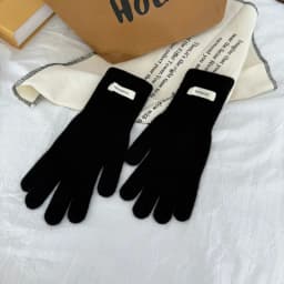 100% Wool Gloves Lady Touchscreen Finger Hole Winter Autumn Women Warm Wrist Length Classic Knitted Gloves Female Mitten 2025