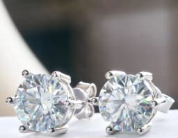 TY D Color Brilliant Round Cut Lab Moissanite Dia Stud Earrings For Women 925 Sterling Silver Plated Wedding Fine Jewelry Gift