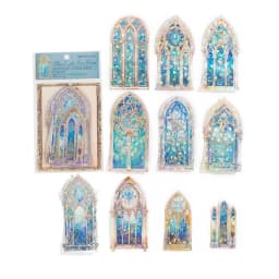 10Pcs Moonlight Sonata Decorative Sticker Retro Ice Crystal Flower Window Scrapbooking Material Label Diy Diary Album Planner