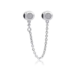 Hot selling 925 Silver Butterfly Crown Round Classic Safety Chain Charm Suitable for Women's Bracelet Fashion DIY Jewelry Gift