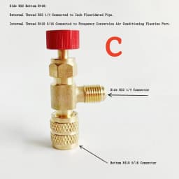 Refrigeration Charging Air Conditioning Adapter For R410A R22 1/4" Liquid Safety Valve Hose R22 Copper Adapter Hand Tool