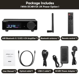 AIYIMA Upgraded A80 Power Amplifier TPA3255 DAC Bluetooth PFFB Stereo 300Wx2 Class D Digital Amp RCA TRS OPT COA USB Input