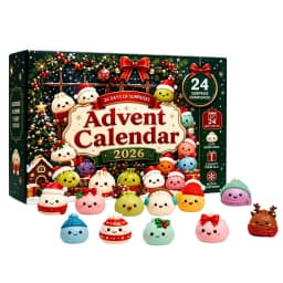2026 New Christmas Dumpling Squishies Advent Calendar 24 Days Countdown，Happy Stress Relief Blind Box Surprises Christmas Gifts.