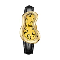 Surrealist Art Melting Clock Watch Unique Soft Time Quartz Wristwatch with Leather Band Creative Fashion Watch for Men Women