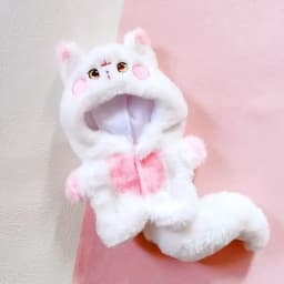 Playing House Toy Accessories Fox Wolf Bear 20cm Doll Clothes One-piece Garment Jumpsuits With Tail Cartoon Animal Outfit
