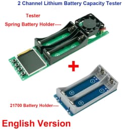 2-CH 18650 21700 Battery Capacity Tester MAh MWh Digital Internal Resistance Meter with 1A Charge Discharge Function Fan Cooling