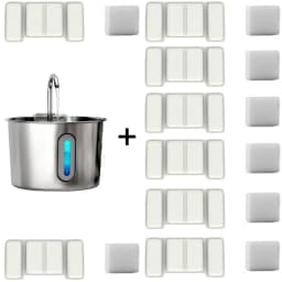 OYES 2.2L round Automatic Cat Water Fountain Stainless Steel Pet Water Feeder with Window for Dogs And Cats Pet Supplies