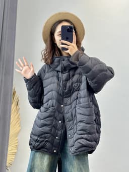 Schinteon Women 90% White Duck Down Jacket Casual Loose Over Size Autumn Winter Light Outwear with Hood Top Quality Coat 2026