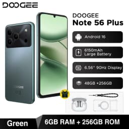 Global Version DOOGEE Note56 Plus Android 16 Smartphone 48GB+256GB 6150mAh Large Battery 6.56'' 90Hz Display 50MP Camera NFC