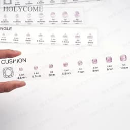Updated Free Custom LOGO Kit Fancy Shapes CZ Diamond Carat Chart Comparison Set Reference White Pink Yellow Gemstone Selectable