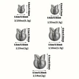 60/120pcs Fishing Weights Kit,Premium Split Shot Sinkers with 5 Versatile Sizes, Round Removable Design, Perfect for Freshwater