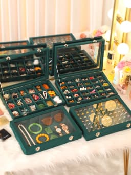 Jewelry Box Storage High-grade Exquisite Jewelry Box Bracelet String Necklace Box Ring Earrings Earrings Box Large Capacity