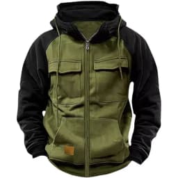 Men Hoody Sweatshirts Spring Autumn Zip Collar Pocket Long Sleeve Loose Cardigan Hooded Coats YZXFS-W2002