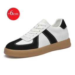 Men's Invisible Height Increasing Shoes 6/8cm German Training Shoes Breathable Genuine Leather Retro Casual Sports Shoes