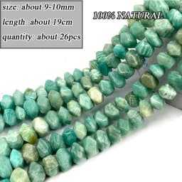 Wholesale Natural Amazonite Various Shape Stone Beads Round Faceted Rondelle Square Irregular for Jewelry Making Diy Bracelet