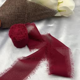 5 Meters Hand Torn Edge Chiffon Ribbon Wedding Hold Flower Tassel Ribbon Bow Decoration Snow Silk Fabric Strip
