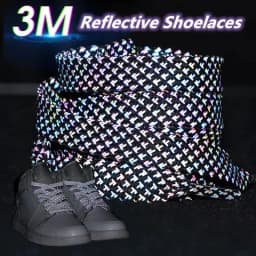 Reflective Shoelaces for Sneakers Flat Luminous Shoe Laces Cool Glow In The Dark Shoelace Adult Children Sports Shoestrings