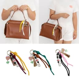 2024 New Woven Rope Keychain Bag Decoration Hanging Keychain Korean Style Acrylic Bead Heart Tassel Phone Case Bag Charms Y2k
