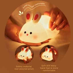 Cute LED Night Light Panda Sheep Rabbit Silicone Nightlights USB Rechargeable For Bedroom Decoration Kids Birthday Gift