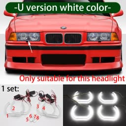 Switchback DTM Style Light LED Angel Eye Dual Color for BMW E36 3 Series with Euro headlights 1992-1998