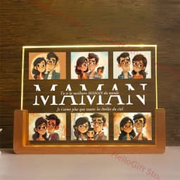 Personalized Custom Photo Text 3D Acrylic Lamp Customized NightLight for MOM DAD LOVE Family Friend Birthday Festival Day Gift
